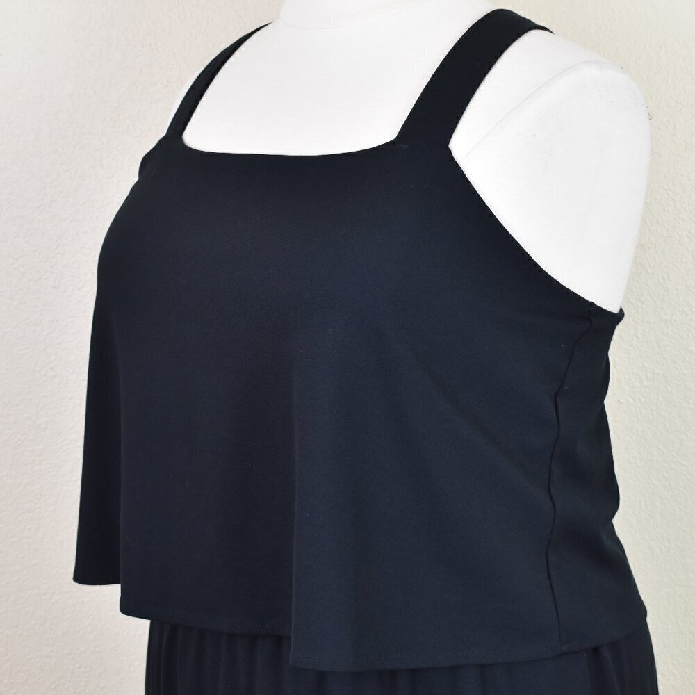 J. Jill Jersey Midi Tiered Dress Black - XL - Picture 3 of 9